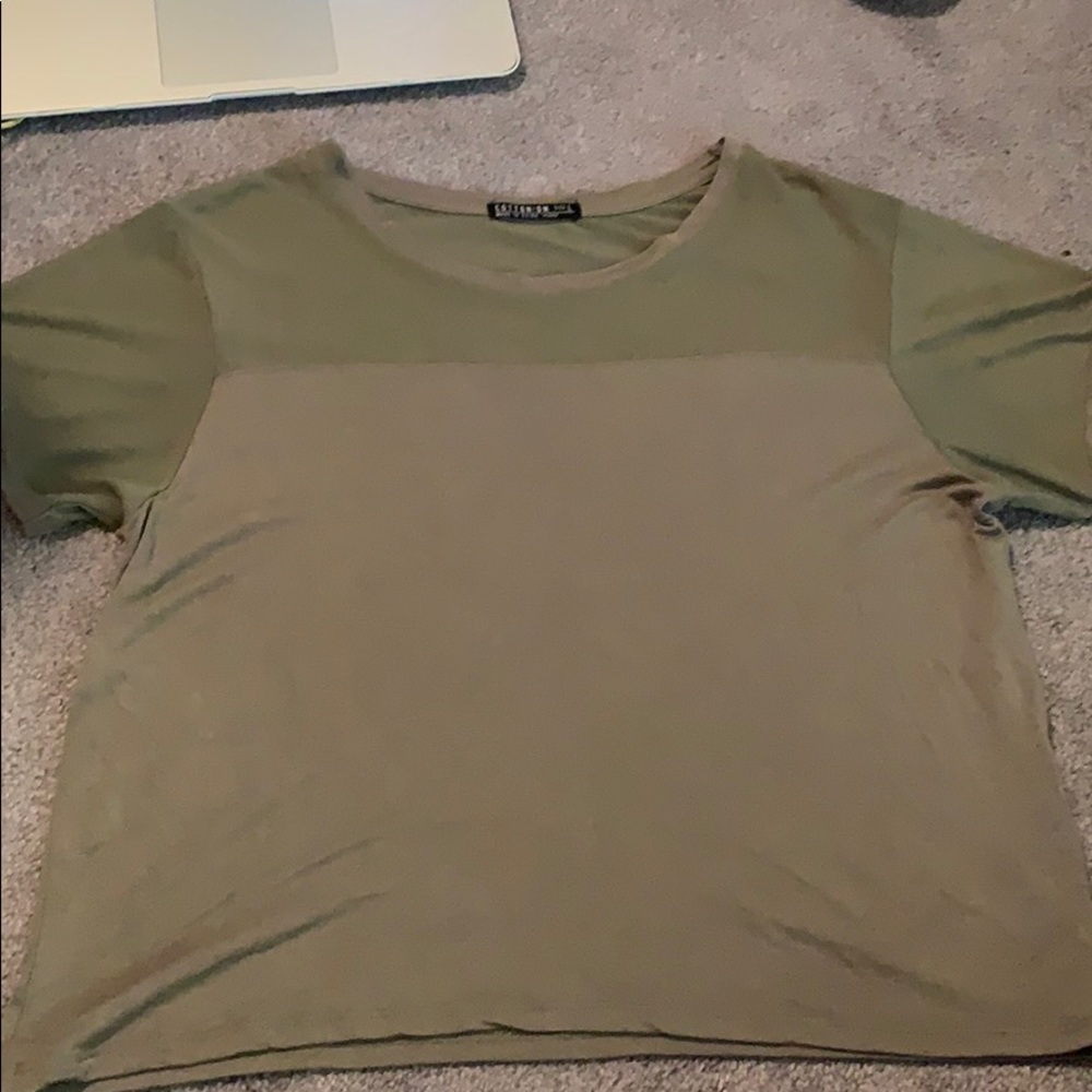 mesh cutout shirt